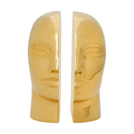 Brass Face Bookends | Jonathan Adler Atlas | Oroa.com