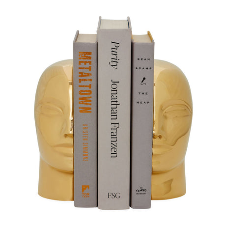 Brass Face Bookends | Jonathan Adler Atlas | Oroa.com