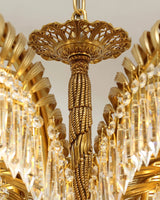 Brass Palm Leaf Crystal Chandelier - OROA