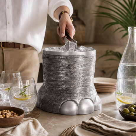 Pewter Elephant Foot Ice Bucket - OROA