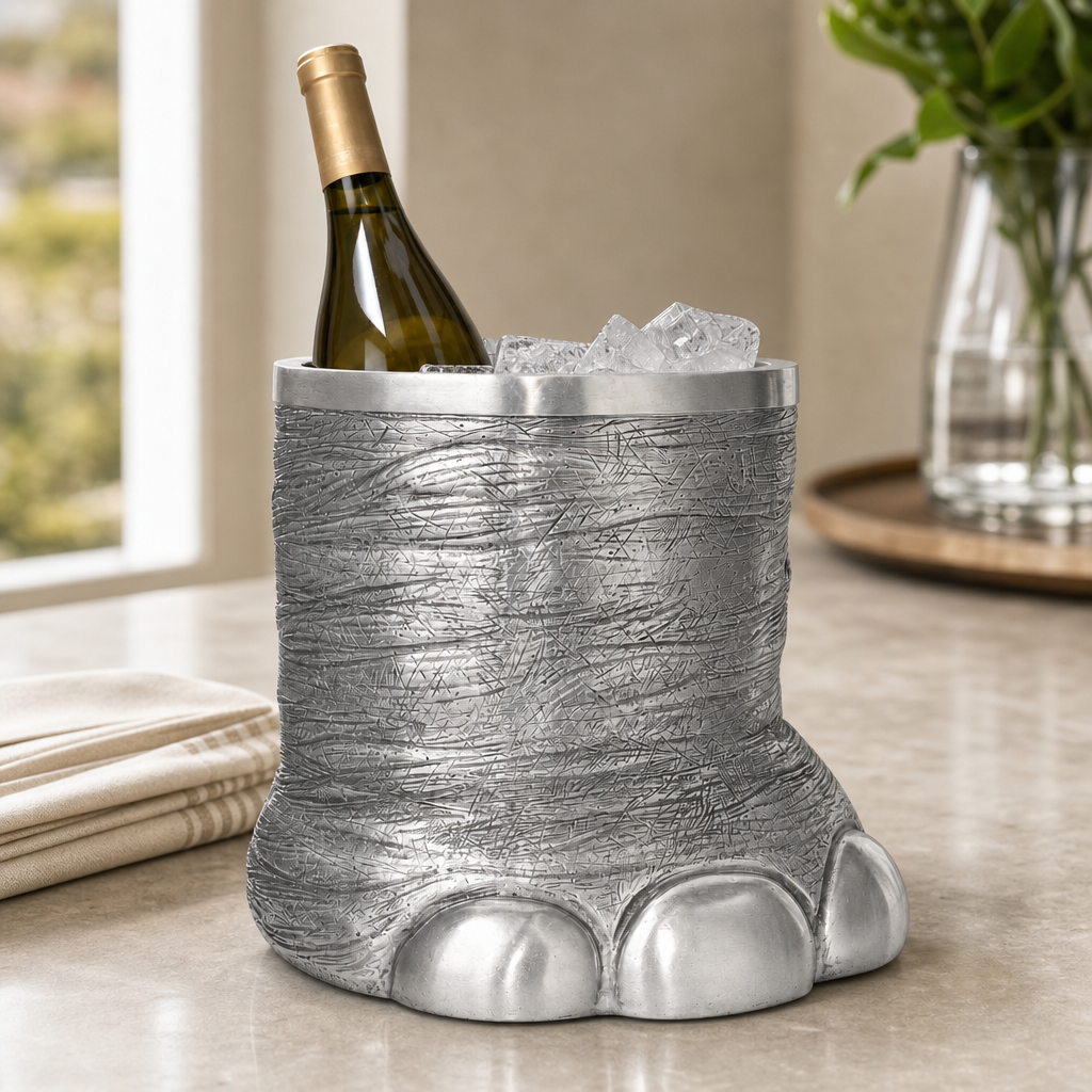 Pewter Elephant Foot Ice Bucket - OROA
