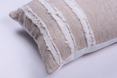 Natural Linen & Raw Silk Pillow | Homelosophy Striped