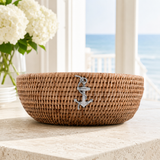 Anchor Hand Woven Wicker Natural Rattan Serving Bowl - OROA
