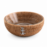 Anchor Hand Woven Wicker Natural Rattan Serving Bowl - OROA