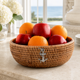 Anchor Hand Woven Wicker Natural Rattan Serving Bowl - OROA