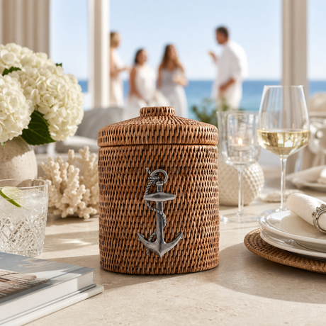 Anchor Hand Woven Wicker Rattan Ice Bucket - OROA