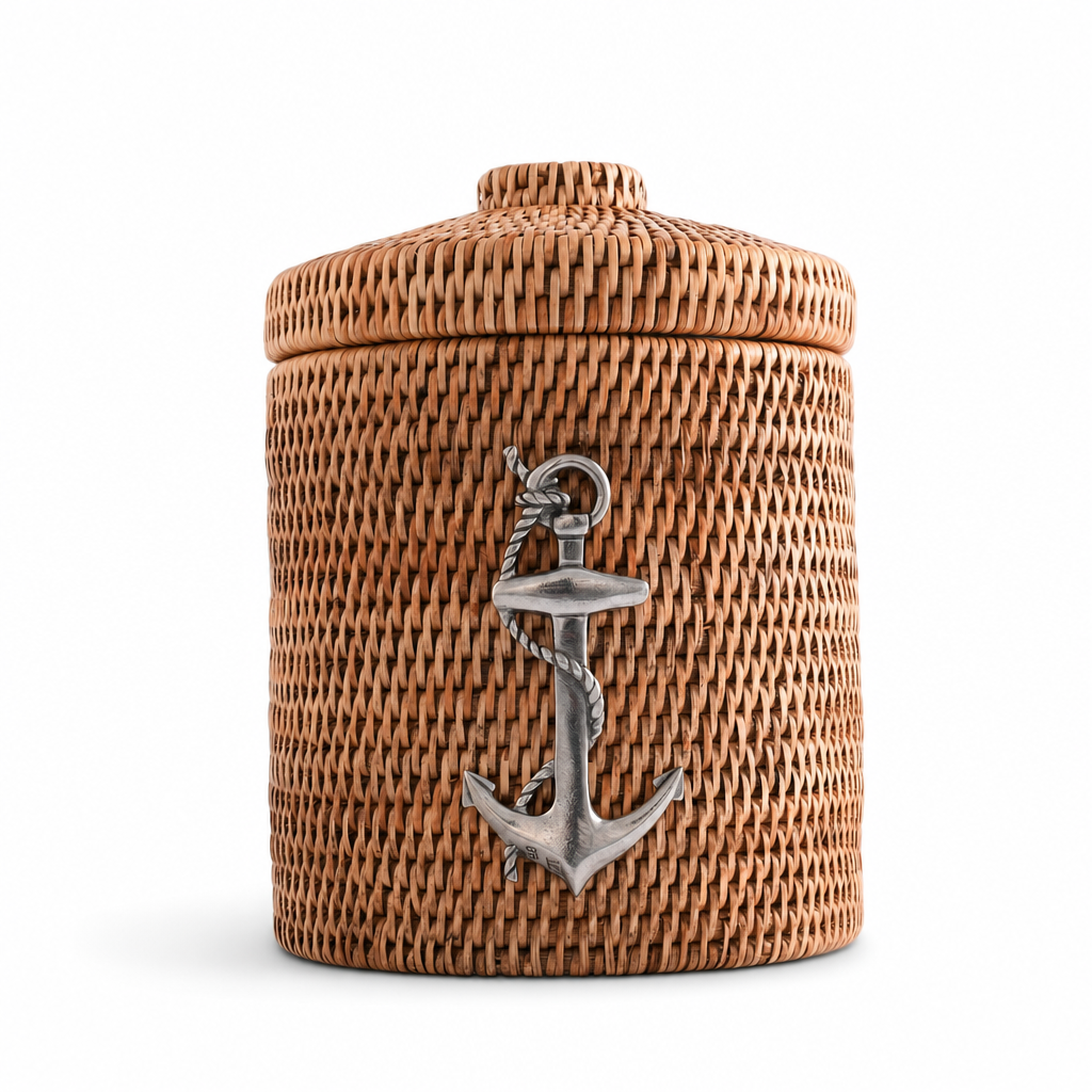 Anchor Hand Woven Wicker Rattan Ice Bucket - OROA