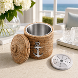 Anchor Hand Woven Wicker Rattan Ice Bucket - OROA