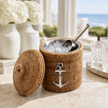 Anchor Hand Woven Wicker Rattan Ice Bucket - OROA