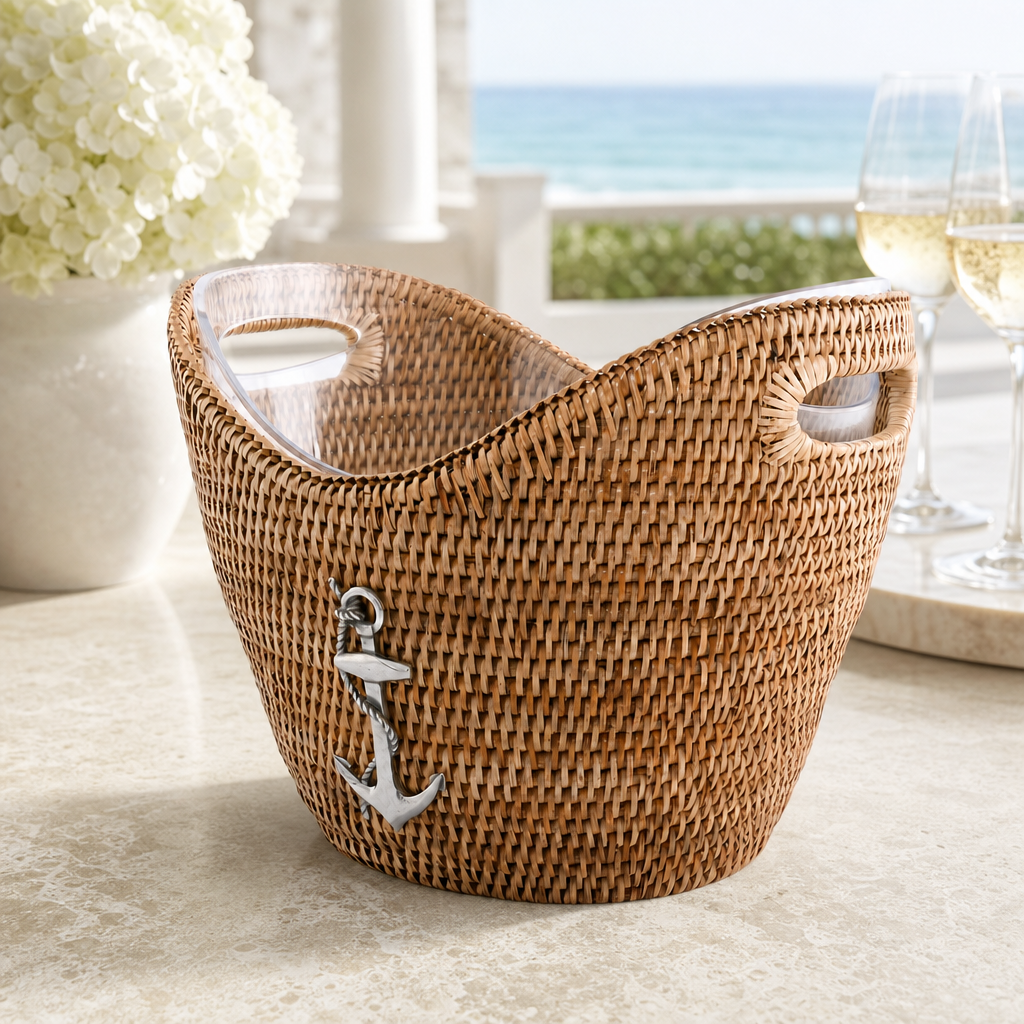 Hand-Woven Rattan Anchor Ice Tub - OROA
