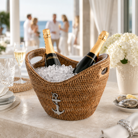 Hand-Woven Rattan Anchor Ice Tub - OROA