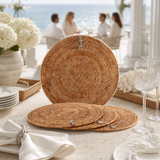 Hand-Woven Rattan & Pewter Anchor Placemats (S/4) - OROA