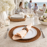 Hand-Woven Rattan & Pewter Anchor Placemats (S/4) - OROA