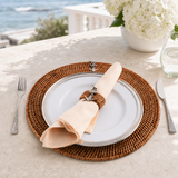 Hand-Woven Rattan & Pewter Anchor Placemats (S/4) - OROA