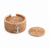 Anchor Hand Woven Wicker Rattan Coaster (S/6) - OROA