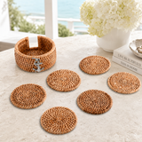 Anchor Hand Woven Wicker Rattan Coaster (S/6) - OROA