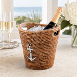 Anchor Hand Woven Wicker Rattan Ice Bucket - OROA