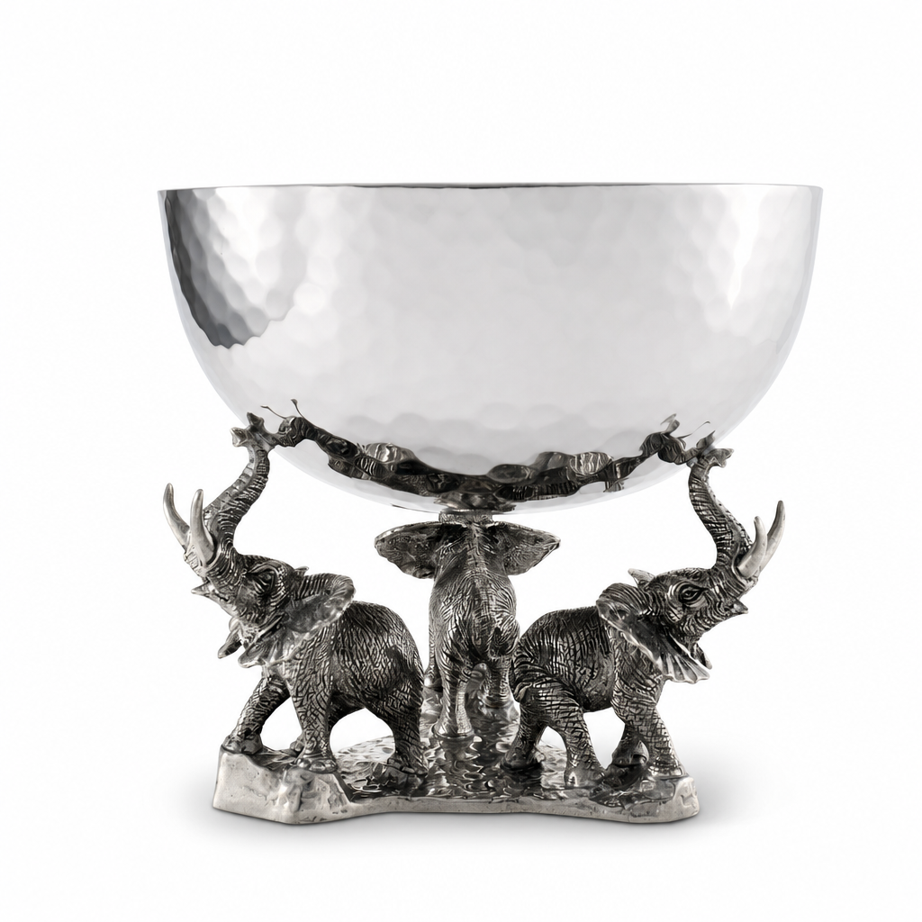 Pewter Elephant & Stainless Steel Nut Bowl - OROA