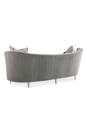 Gray Velvet Curved Sofa | Caracole Farrah