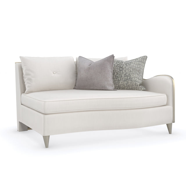 Modern European furniture - Cream Chenille Right-Armed Sofa - www.oroa.com