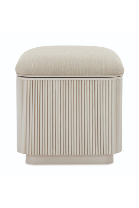 Beige Fluted Storage Ottoman | Caracole For The Love Of | Oroa.com