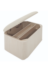 Beige Fluted Storage Ottoman | Caracole For The Love Of | Oroa.com