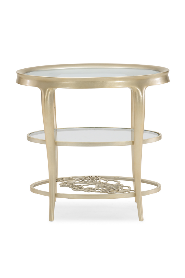 Oval Glass Top Side Table | Caracole Wild Flower | Oroa.com