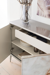 Patterned White Agate Cabinet | Caracole Rock Steady | Oroa.com
