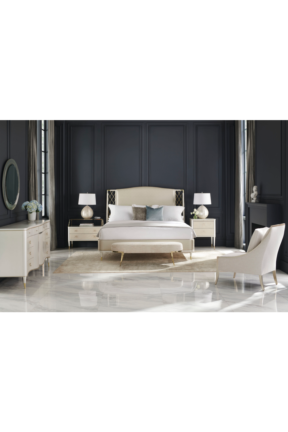 Cream Curved Dresser | Caracole Belle Of The Ball | Oroa.com