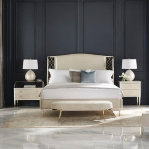  Beige Metal Trellis Bed | Oroa.com