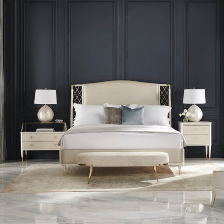  Beige Metal Trellis Bed | Oroa.com