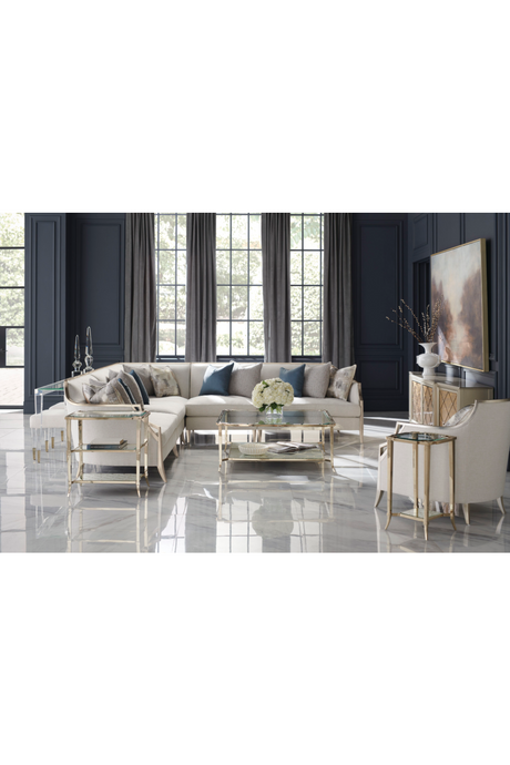 Gold Three-Tiered End Table | Caracole Third Times A Charm | Oroa.com