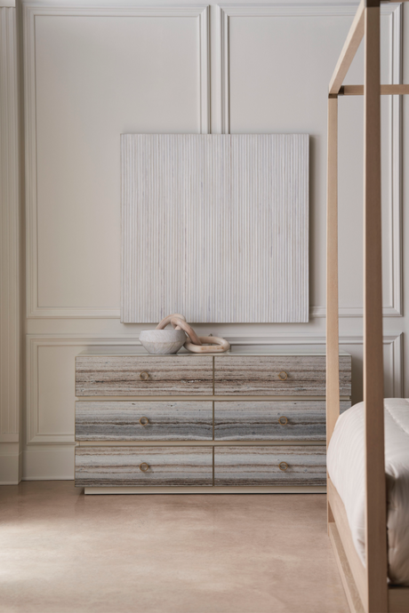 Light Oak Canopy Bed | Caracole Pinstripe | Oroa.com