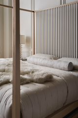 Light Oak Canopy Bed | Caracole Pinstripe | Oroa.com
