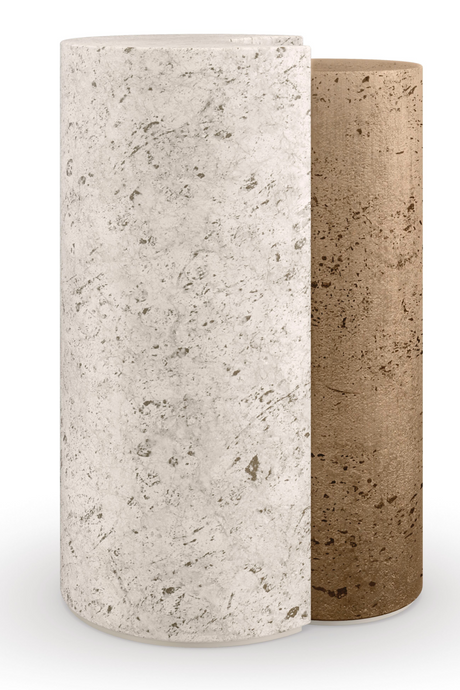 Travertine Modern End Table | Caracole Sun And Moon | Oroa.com