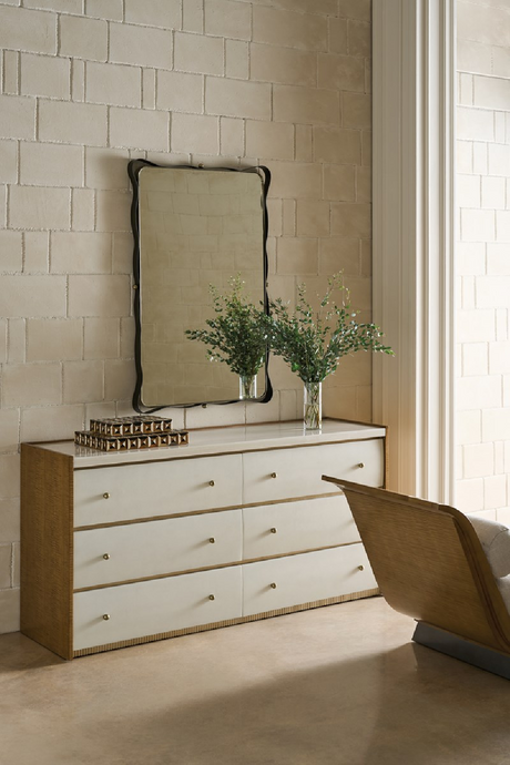 Bronze Ribbon Detail Mirror | Caracole Marseille | Oroa.com