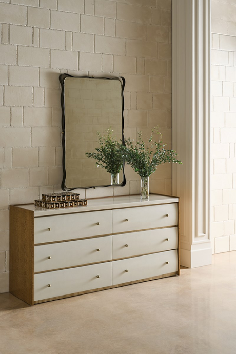 Bronze Ribbon Detail Mirror | Caracole Marseille | Oroa.com