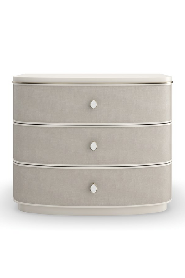 Cream Linen 3-Drawer Nightstand | Caracole Lyon | Oroa.com