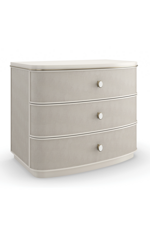Cream Linen 3-Drawer Nightstand | Caracole Lyon | Oroa.com