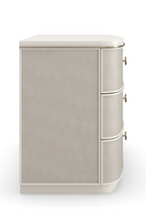 Cream Linen 3-Drawer Nightstand | Caracole Lyon | Oroa.com