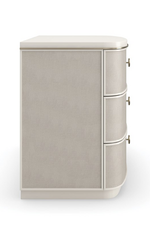 Cream Linen 3-Drawer Nightstand | Caracole Lyon | Oroa.com