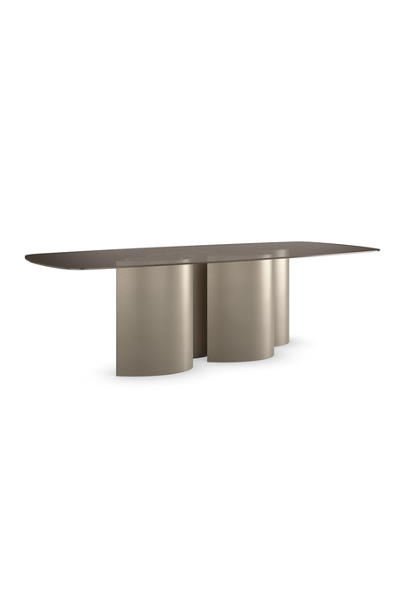 Gold 4-Column Base Dining Table | Caracole Aphelion 4 | Oroa.com