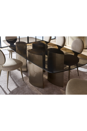Gold 4-Column Base Dining Table | Caracole Aphelion 4 | Oroa.com