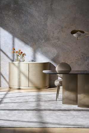 Gold Curved 2-Door Sideboard | Caracole Meridian | Oroa.com