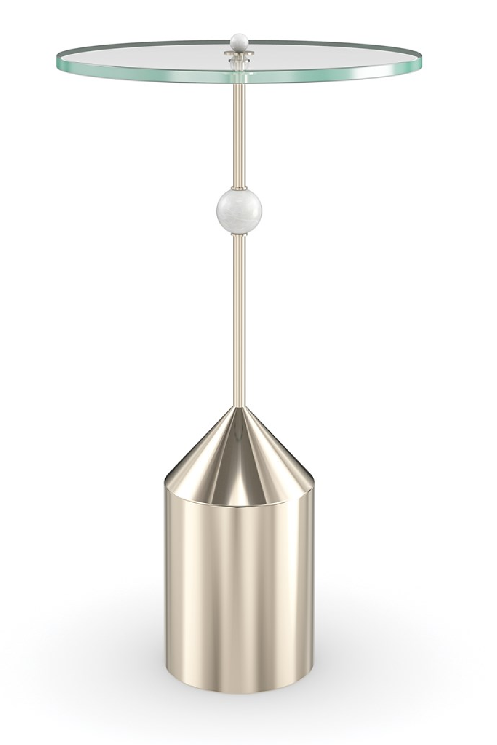 Clear Glass Pedestal Side Table | Caracole Alpha | Oroa.com