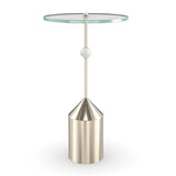 Clear Glass Pedestal Side Table | Caracole Alpha