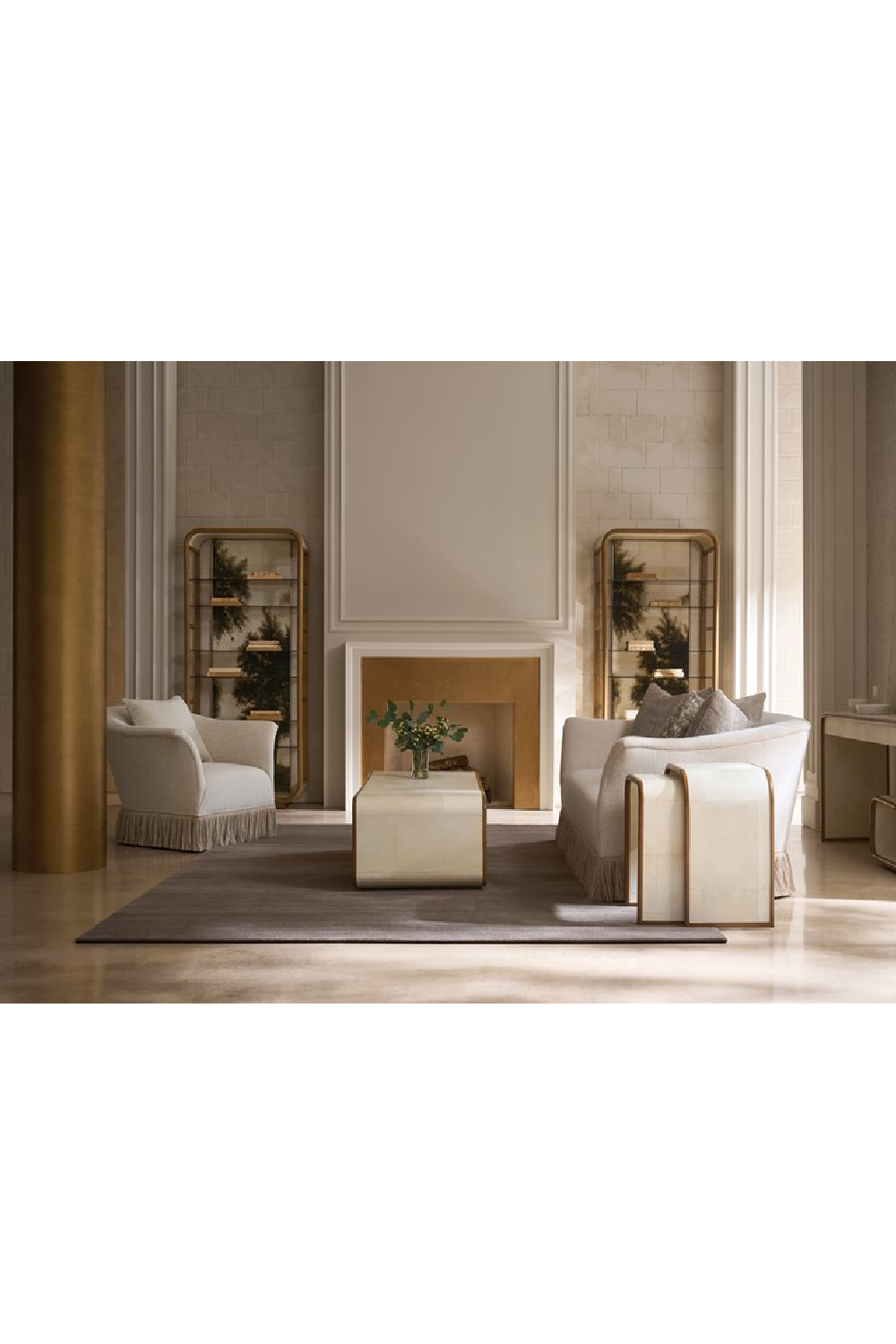 Ivory Parchment Nesting Tables (2) | Caracole Delano | Oroa.com