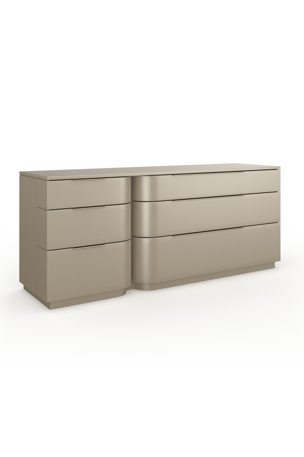 Silver Gloss 6-Drawer Dresser | Caracole Oblique | Oroa.com