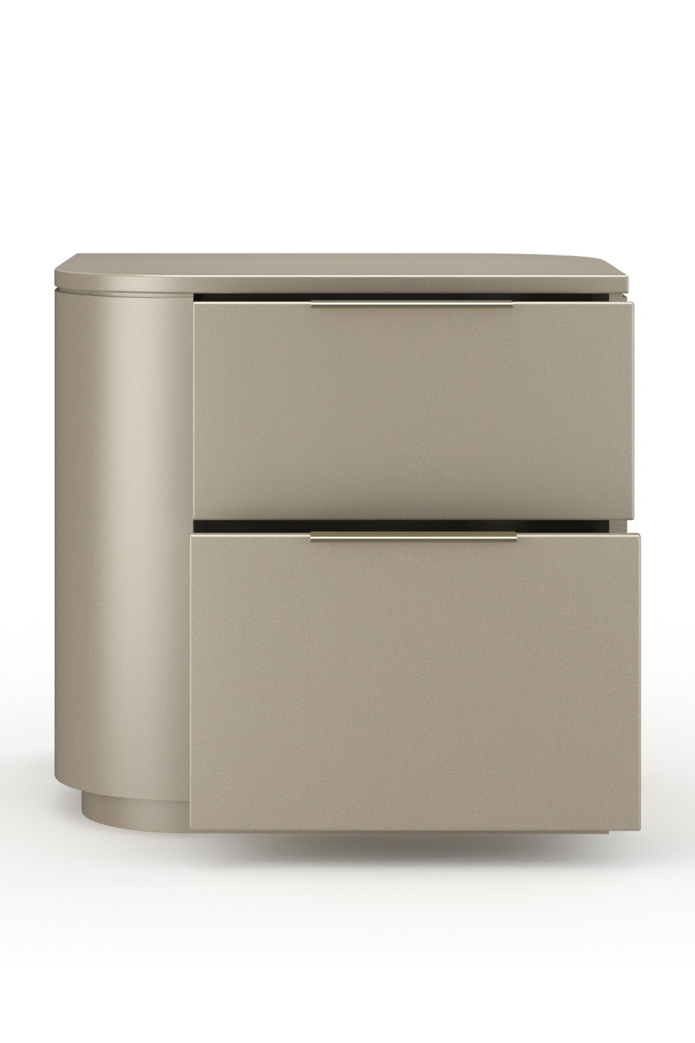 Silver Gloss 2-Drawer Nightstand | Caracole Oblique | Oroa.com
