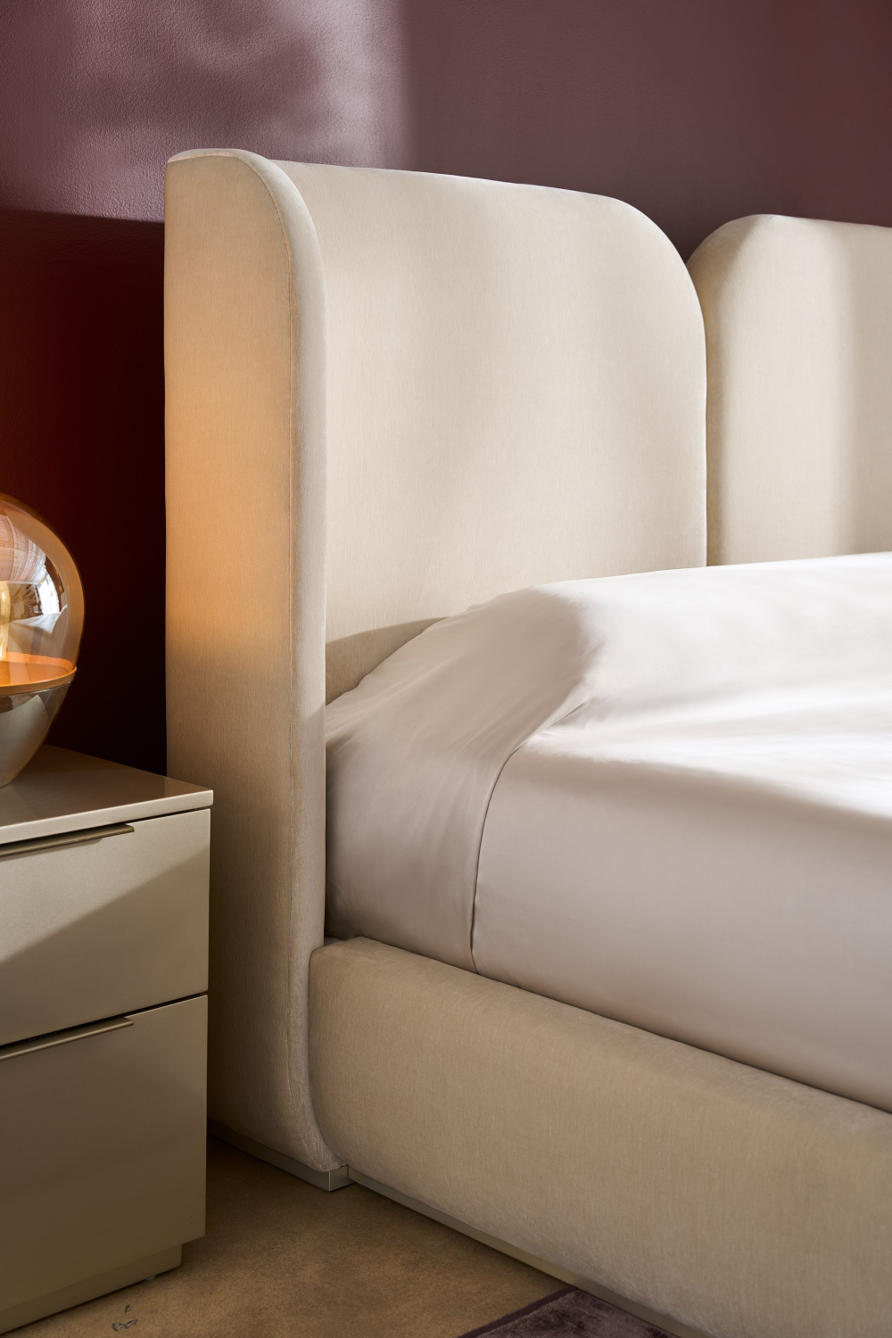 Silver Gloss 2-Drawer Nightstand | Caracole Oblique